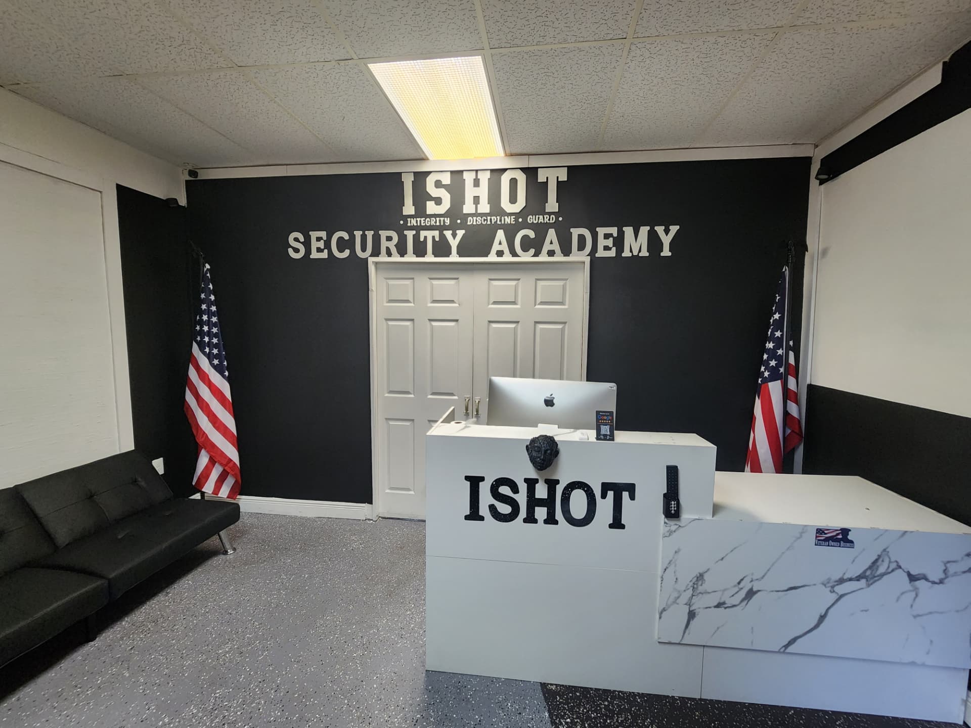 ISHOT Security Academy reception and classroom entrance